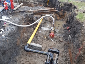 Propojovací jáma, stlačení plynovodu, Nový Jičín