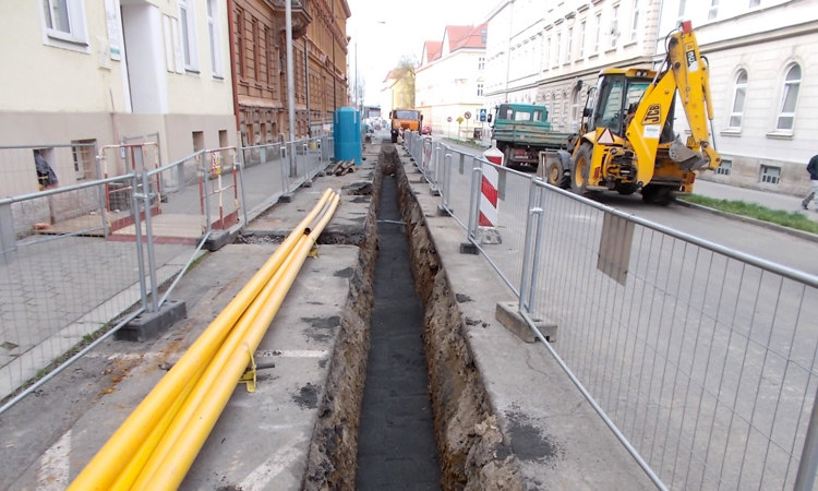 zemní práce - rekonstrukce plynovodu Nový Jičín